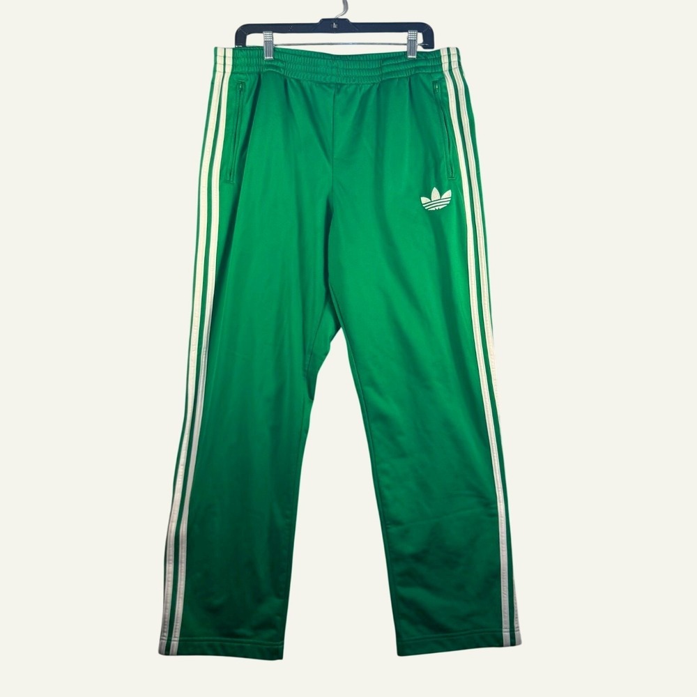 Vintage ADIDAS Originals Firebird 1 TP Men's L Track Pants Green/White Y2K